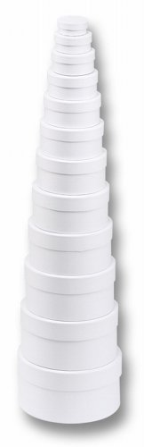 Folia 3200 - Cajas de regalo hechas de cartón redondo, blanco, 12 piezas de diferentes tamaños [Importado de Alemania] , color/modelo surtido
