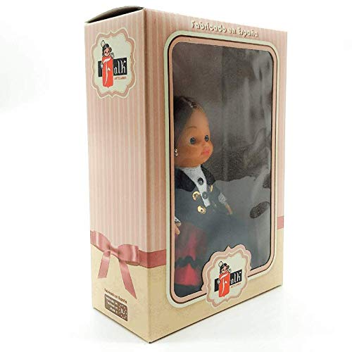 Folk Artesanía Muñeca Regional colección de 15 cm con Vestido típico Montañesa Cantabria España.