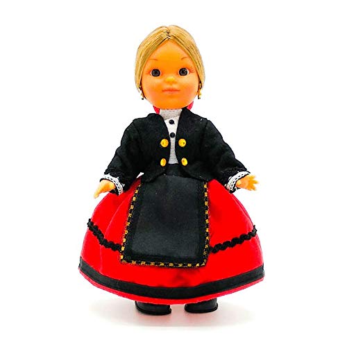 Folk Artesanía Muñeca Regional colección de 25 cm con Vestido típico Montañesa Santander Cantabria España.