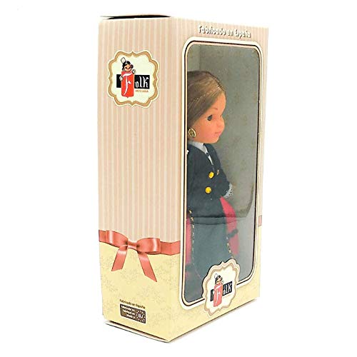 Folk Artesanía Muñeca Regional colección de 25 cm con Vestido típico Montañesa Santander (Cantabria) España.