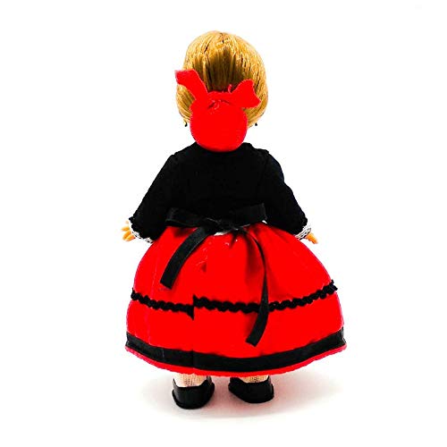 Folk Artesanía Muñeca Regional colección de 25 cm con Vestido típico Montañesa Santander (Cantabria) España.