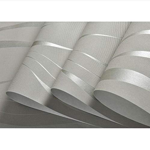 Fondo blanco Moderno Ola de plata Algas Rayas Papel pintado geométrico 3D Rollo para dormitorio Sala de estar Decoración del hogar Alivio TV Sofá Fondo（10m）
