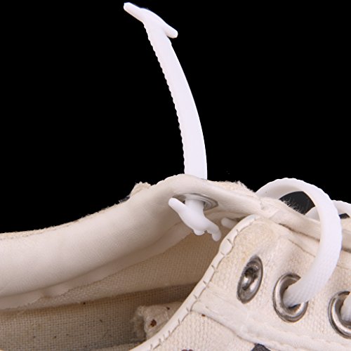 Footful 1 Par Cordones Cuerdas Elástico de Zapatos Silicona Color Blanco sin Corbata para Niños
