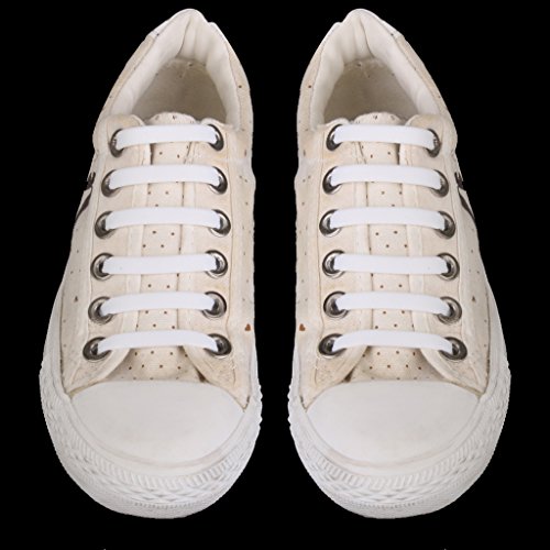Footful 1 Par Cordones Cuerdas Elástico de Zapatos Silicona Color Blanco sin Corbata para Niños