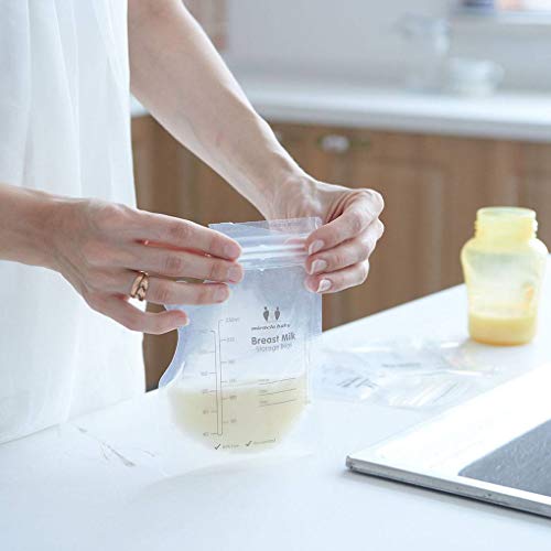 Forbestest 30pcs / 60pcs / 120pcs Seno de Almacenamiento de Leche Bolsa de congelación del líquido contenedor de Alimentos de la Bolsa de 250 ml Transparente