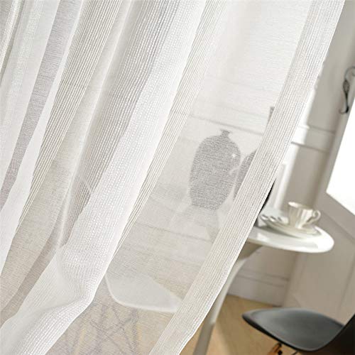 Forentex Cortinas Confección B-0576 Visillos Translúcida para Ventanas/Puertas, Polyester, Blanco, 300x260 cm