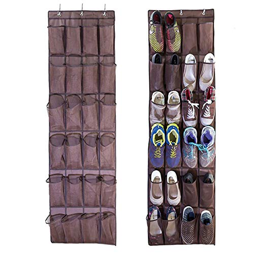 forepin Over The Door Organiser Shoe Storage Bag Zapatero Colgante para Puertas y Armarios Colgar Estantería de Almacenamiento Organizador con 24 Bolsillos Puerta para Unidad de Almacenaje Multi-Capa