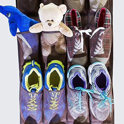 forepin Over The Door Organiser Shoe Storage Bag Zapatero Colgante para Puertas y Armarios Colgar Estantería de Almacenamiento Organizador con 24 Bolsillos Puerta para Unidad de Almacenaje Multi-Capa