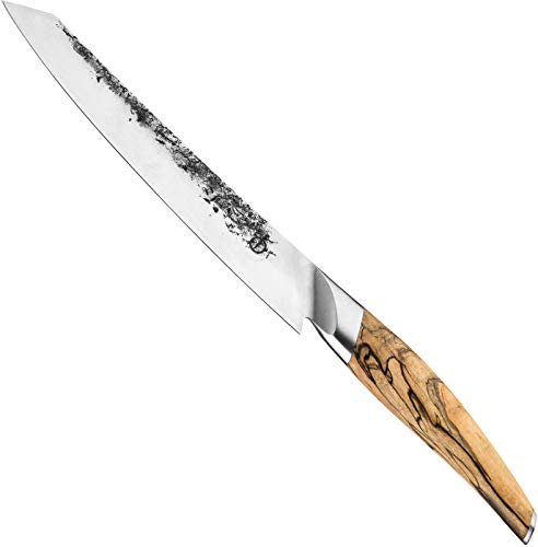 Forged Katai - Cuchillo jamonero (20 cm, acero japonés VG10, forjado a mano en 5 capas, en una lujosa caja de madera)