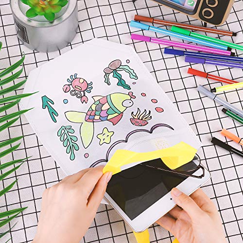 FORMIZON 12 Pcs Bolsas para Colorear, DIY Bolsas Infantiles para Colorear, 12 Diferentes Diseño + 12 x Lápices Textiles, Bolsas Infantiles Colorear Graffiti Bolsas para Regalo Niños y Celebraciones