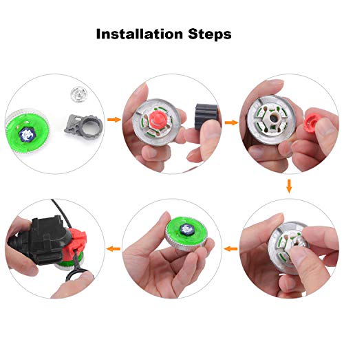 FORMIZON 4 Pcs Gyro Burst, Conjuntos de Metal de Gyro Spinning Fusión 4D, Peonzas Lucha Maestro Cadena Launcher Juego de Empuñadura de Metal, Regalo para Niños