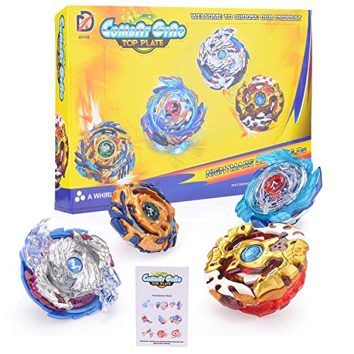 FORMIZON Gyro Burst, 4 Pcs Conjuntos de Metal de Gyro Spinning Fusión 4D, Gyro Lucha Maestro Cadena Launcher Navidad, Halloween, Pascua, Cumpleaños y Año Nuevo