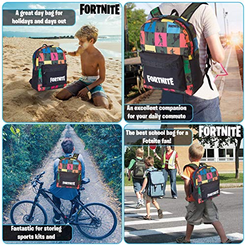 Fortnite Mochilas Escolares Juveniles Para Niños, Mochila Diseño Camuflaje, Bolsa Para el Colegio Viajes Deporte, Merchandising Oficial de Fortnite, Regalos Originales Para Niños Adolescentes