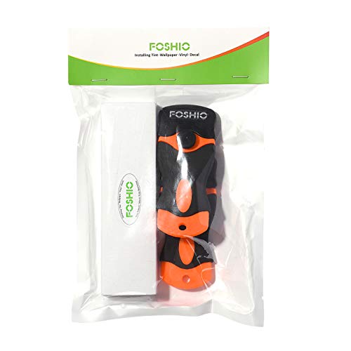 FOSHIO 1.5" raspador de la hoja de raspador de bloqueo de plástico con tapa de seguridad - rascador de 2 piezas y cuchillas de plástico de doble filo 100pcs
