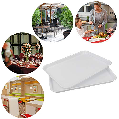 Fosly Bandejas para Servir de PláStico 6 Paquetes, Bandeja Comida Grande Blanco