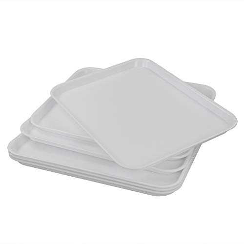 Fosly Bandejas para Servir de PláStico 6 Paquetes, Bandeja Comida Grande Blanco