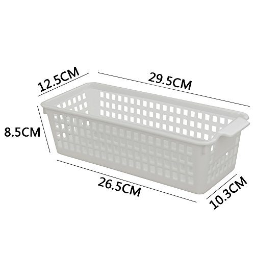 Fosly Cestas de Plastico Pequeña, Cesta Almacenamiento Blanca, Paquete de 6