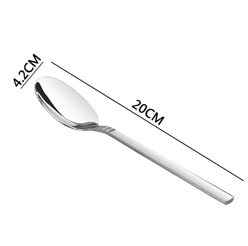 Fosly Juego de 12 Cucharas de Mesa de Acero Inoxidable, Cuchara Sopera Acero Inoxidable