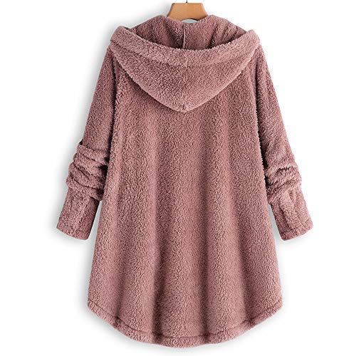 Fossen Mujer Ropa Abrigos Invierno Sudaderas con Capucha y Bolsillo Casual Cremallera Felpa Suéter Tops de Manga Ropa Otoño Invierno Ofertas 2018 para S C-pink