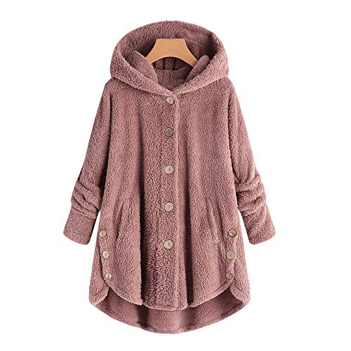 Fossen Mujer Ropa Abrigos Invierno Sudaderas con Capucha y Bolsillo Casual Cremallera Felpa Suéter Tops de Manga Ropa Otoño Invierno Ofertas 2018 para S C-pink