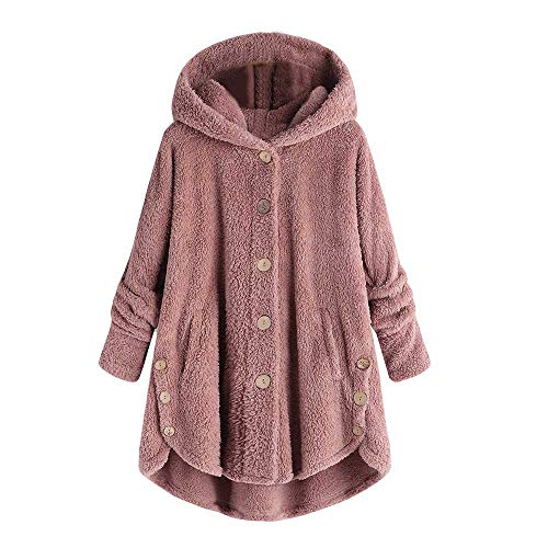 Fossen Mujer Ropa Abrigos Invierno Sudaderas con Capucha y Bolsillo Casual Cremallera Felpa Suéter Tops de Manga Ropa Otoño Invierno Ofertas 2018 para S C-pink