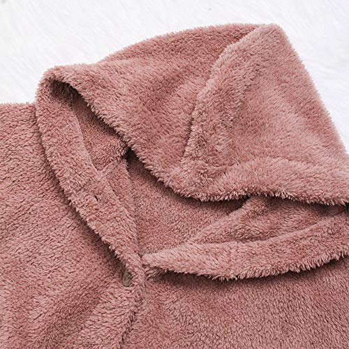 Fossen Mujer Ropa Abrigos Invierno Sudaderas con Capucha y Bolsillo Casual Cremallera Felpa Suéter Tops de Manga Ropa Otoño Invierno Ofertas 2018 para S C-pink