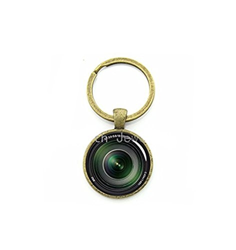 Fotografía clave cadena lente de la cámara el momento lienzo de congelación llavero joyas
