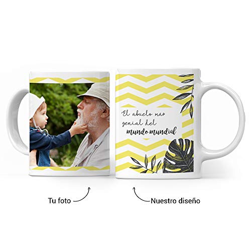 Fotoprix Taza Personalizada con Foto para Abuelo o Abuela | Regalo Original día del Abuelo | Varios diseños Disponibles (Abuelo)