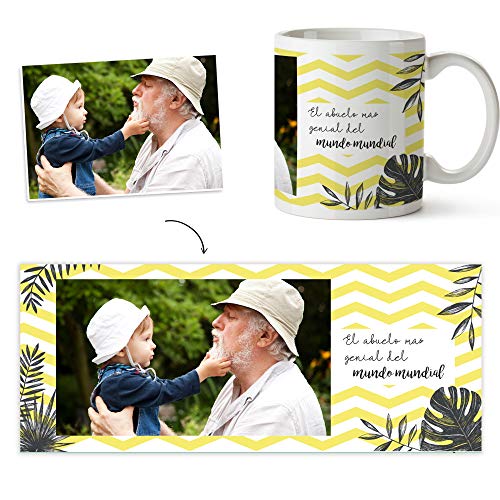 Fotoprix Taza Personalizada con Foto para Abuelo o Abuela | Regalo Original día del Abuelo | Varios diseños Disponibles (Abuelo)