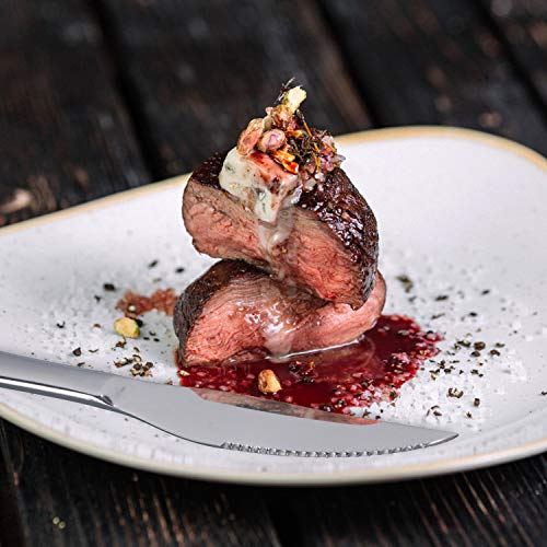 FOXAS Juego de 6pcs Cuchillos de Carne Cuchillo Chuletero Cena Mesa, Acero Inoxidable