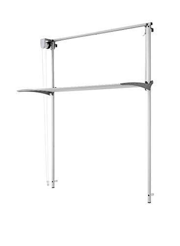 foxydry Wall Tendedero de Pared Vertical, Tendedero Vertical con Deslizamiento Manual en Aluminio y Acero (Gris, 150)