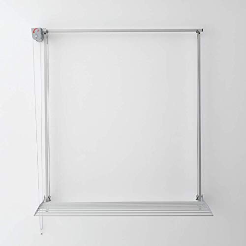 foxydry Wall Tendedero de Pared Vertical, Tendedero Vertical con Deslizamiento Manual en Aluminio y Acero (Gris, 150)