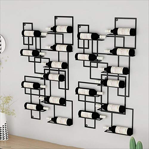 FPigSHS Armarios para Vino Wine Rack montado en la Pared, Expositor de Vino de Hierro, Estante de Almacenamiento de Botella de Vino Colgante de decoración de Pared para Bodega/Bar/Hotel/Restaurante