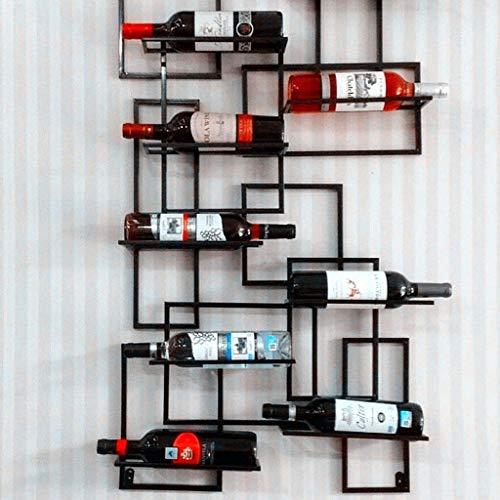 FPigSHS Armarios para Vino Wine Rack montado en la Pared, Expositor de Vino de Hierro, Estante de Almacenamiento de Botella de Vino Colgante de decoración de Pared para Bodega/Bar/Hotel/Restaurante