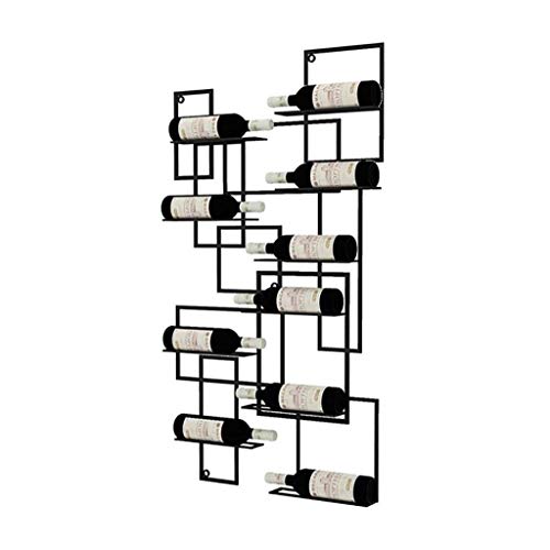 FPigSHS Armarios para Vino Wine Rack montado en la Pared, Expositor de Vino de Hierro, Estante de Almacenamiento de Botella de Vino Colgante de decoración de Pared para Bodega/Bar/Hotel/Restaurante