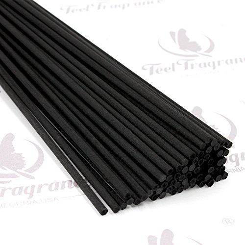Frandy House - Difusor de varillas de fibra para difusor de repuesto, 60 unidades, 12 x 0,12 pulgadas, color negro