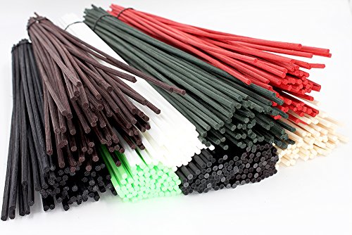 Frandy House Palillos difusores Reed Palillos Naturales del difusor del reemplazo del ratán, 12 X 0.12 Pulgadas 30pcs (Rojo)