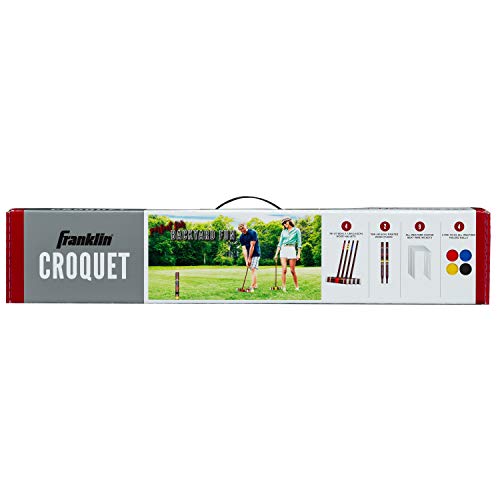 Franklin Sports Croquet Sets - Incluye mazos de madera de croquet, bolas para todo tipo de clima, estacas de madera y mechones de metal - Estuche de transporte incluido - Starter