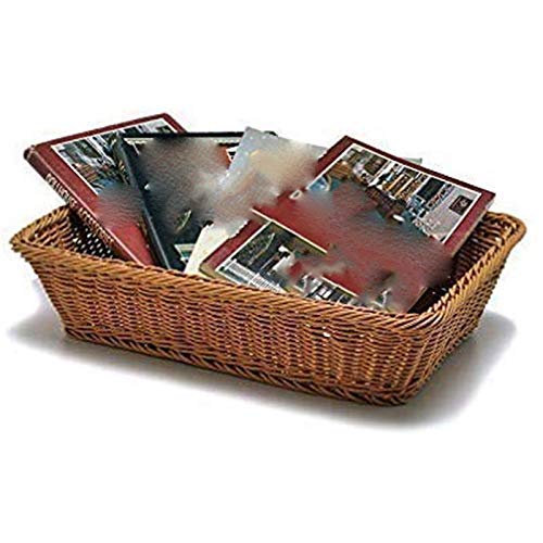Fransande Cesta Rectangular para Mesa o Mostrador para Cestas de Mimbre para Pan, Frutas y Verduras para Mercados, Spas, Salones, PanaderíAs y Boutiques