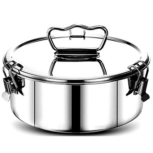 Fransande - Molde para Flan de acero inoxidable con tapa y mango de elevación fácil, accesorios para hornear de 6, 8 pinzas, molde para tartas de 2 pintes