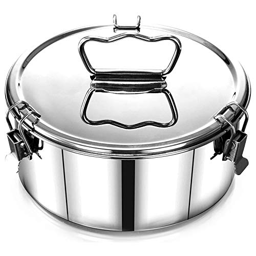 Fransande - Molde para Flan de acero inoxidable con tapa y mango de elevación fácil, accesorios para hornear de 6, 8 pinzas, molde para tartas de 2 pintes