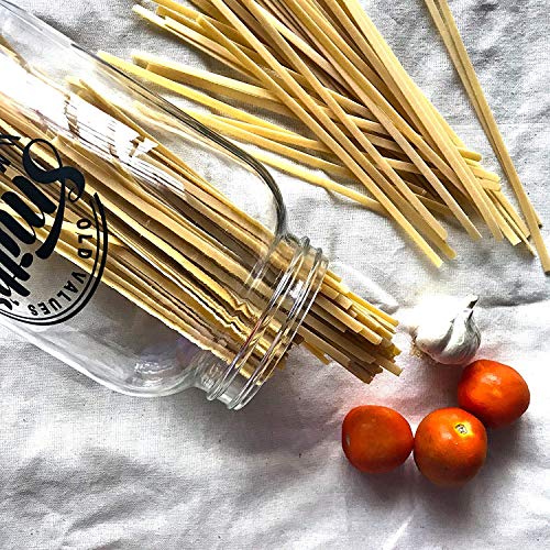 Frasco de vidrio de boca ancha de 1 galón (128 oz / 3.7L) con tapas de plástico y metal - Tira de temperatura GRATUITA