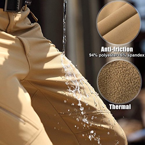 FREE SOLDIER Pantalones de Trabajo Softshell para Hombre Pantalones Trekking Termico Pantalones Montaña Impermeable Pantalones de Snowboard de Invierno Pantalones de Caza(Negro,50)