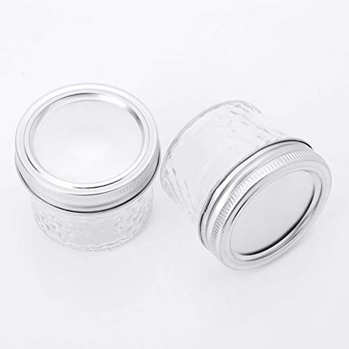 Freebily 2Pcs 4oz(120ml) Tarros de Cristal con Tapa de Rosca Botes de Conservas Recipientes para Caviar Mermelada Miel Gominolas Transparente Una talla