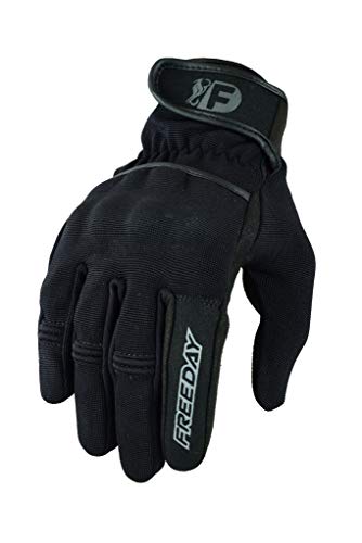 FREEDAY GUANTES DE MOTO PARA VERANO CON CE PROTECCION, GUANTES VERANO HOMBRE TRANSPIRABLE NEGRO FD-180 BLACK (XS, NEGRO)