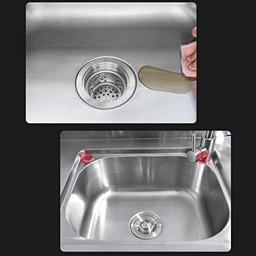 Fregadero Cocina Un Seno de Acero Inoxidable 120 * 50 * 80Cm Fregadero de Jardín para Bar Restaurante Cocina-Con Agua Fría Grifo Izquierda