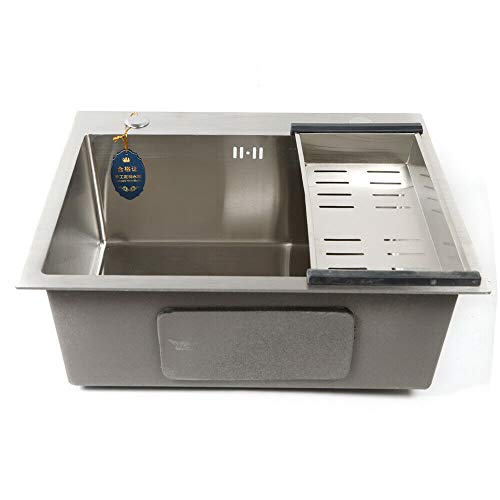 Fregadero empotrable de acero inoxidable, rectangular, fregadero de cocina + escurridor