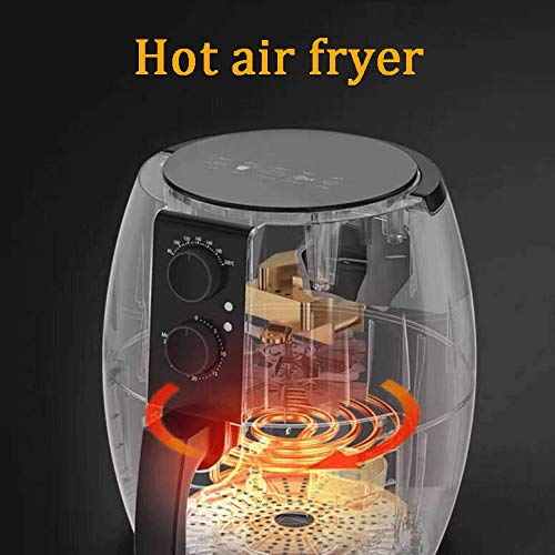 Freidora de aire, freidora de aire con sistema de circulación de aire rápido, cocina caliente sin aceite, cesta antiadherente, para una cocción saludable sin aceite y baja en grasa, 1350 W, negro