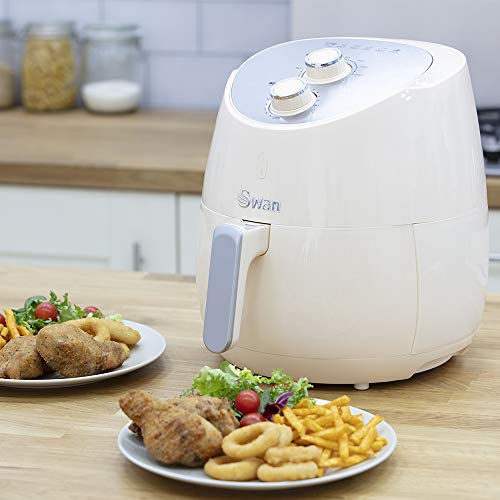 Freidora Swan saludable, bajo contenido en grasa, rápida circulación del aire Manual 5L 5 litros crema