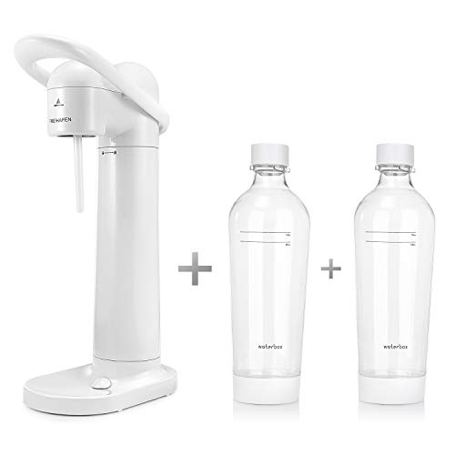 Freihafen Máquina Para Hacer Soda Moderno Blanco Soda Maschine Set sin CO2 Cilindro con 2 x 1L PET Botella de Agua BPA Para Agua del Grifo de Agua Carbónico